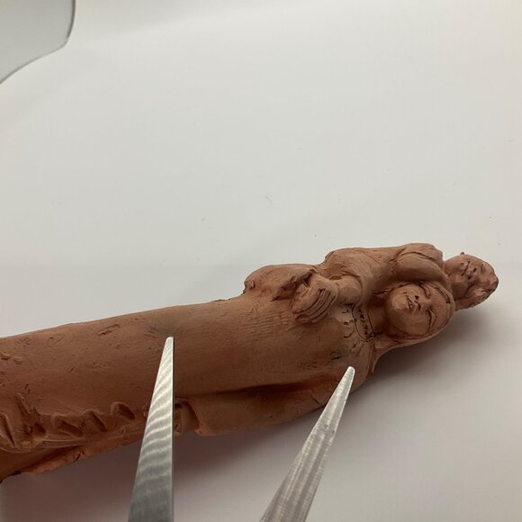 Vintage Handcrafted Art Terracotta Clay Mother & Child Figurine Sculpture*Read - Picture 8 of 15